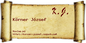 Körner József névjegykártya